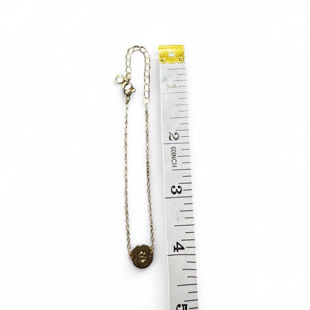 Gold Tone S Initial Bracelet Adjustable Chain Personalized Letter Jewelry - Picture 3 of 5